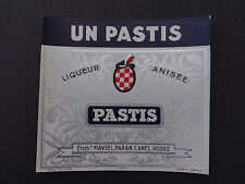 Ancienne étiquette UN PASTIS liqueur anisée MAVIEL PARAN CANEL french label