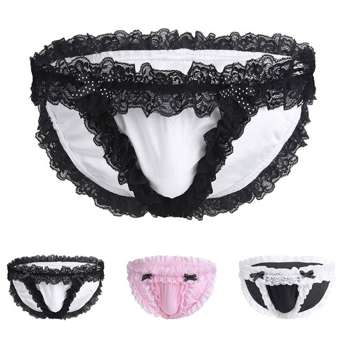 Slip homme bord dentelle sissy