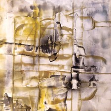 TABLEAU ART ABSTRAIT CIRE COULEUR  SIGNE ABSTRACT SIGNED ARTWORK VIDE ATELIER