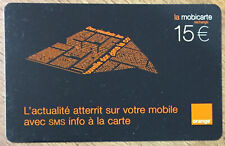 MBC ORANGE MOBICARTE L'ACTUALITÉ RECHARGE GSM 15€ SPÉCIMEN NO TELECARTE PREPAYÉE