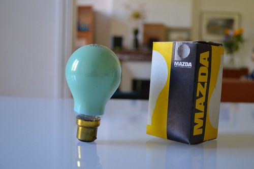Ampoule mazda verte vintage - ampoule,