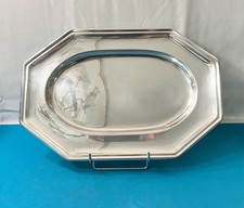 GRAND plat de service octogonale CHRISTOFLE GALLIA métal argenté 45x30 cm