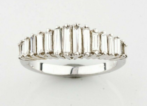 14k blanc baguette diamant - 14k,