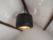 Suspension Luminaire Lampe Industrielle Métal Noir Mat  