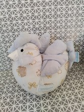 Doudou peluche poule vintage bleue Nounours