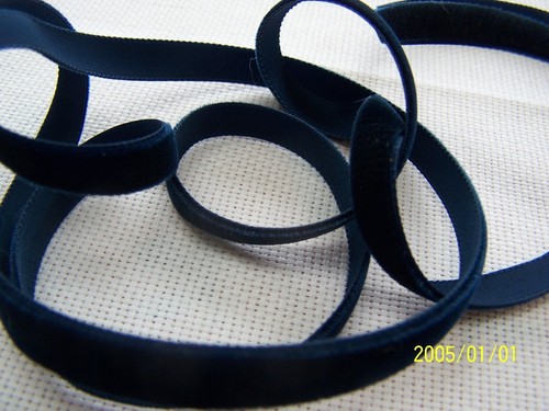 Ancien ruban velours ras - ancien, en