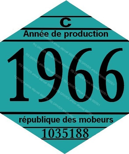 Vignette 1966 pour mobylette - 1966,