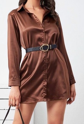 Courte robe chemise coupe - courte,