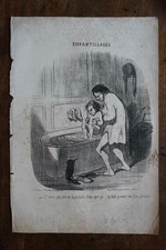 DAUMIER, LITHOGRAPHIE ORIGINALE,ENFANTILLAGES 1