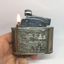 Briquet essence Myon 401 Géant gainé argent ??? - INDOCHINE - vintage lighter