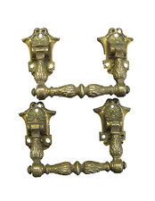 Lot de 2 Poignées Vintage en Bronze pour Commode, Tiroir, Piano Coffre 19ème TBE