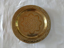 Plateau Rond Marocain Mauresque en cuivre poli