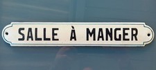 Ancienne plaque émaillée SALLE À MANGER - restaurant hôtel salon cuisine repas