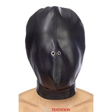 Cagoule BDSM fermée en cuir -