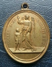 RELIGION - Médaillon religieux ancien St Louis de Gonzague en superbe état RARE