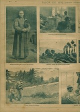 Gravure ancienne page double d'après les dessins originaux  issue livre de 1892