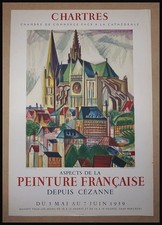 François DESNOYER : Exposition CHARTRES, affiche en litho originale signée 1959