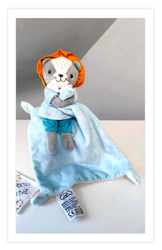 Doudou plat peluche - plat, lion