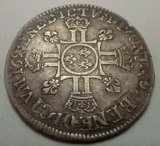 ??Rare Écu de 6 Livres dit de la Vaisselle Réformé sur Écu aux Palmes 1693??