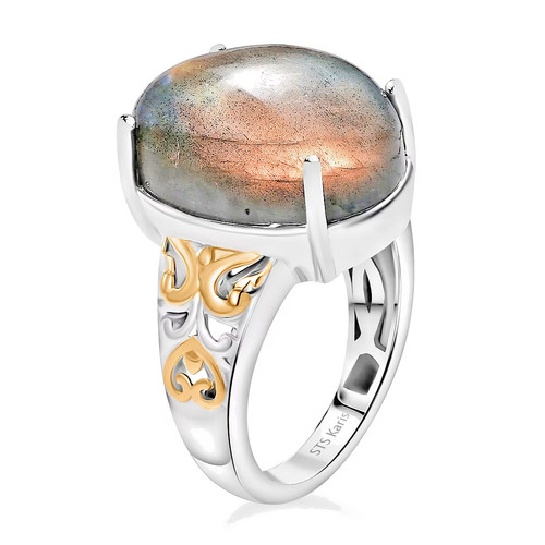 Labradorite solitaire ring - solitaire, in