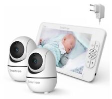 BABYPHONE 2 CAMERAS ENFANT BEBE 1080P SURVEILLANCE MONITEUR  ECRAN 7" NEUF BLANC