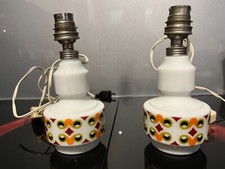 PAIRE DE PETITE LAMPE DE CHEVET Vintage Desing Années 60 H: 18 cm ø 8 cm