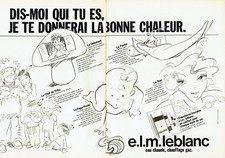 Publicité Advertising 088  1983   E.L.M  Leblanc eau chaude chauffage  (2 pages)
