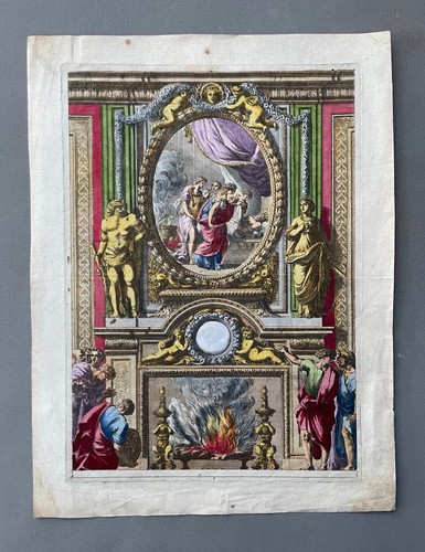 Cheminée trumeau gravure - et, trumeau,