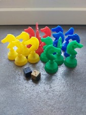 16  pions petits chevaux Plastique 2 dés en bois 