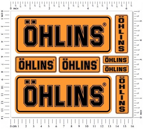 Ohlins fork shock stickers - shock, set