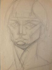 Dessin ancien 1950 cubiste Old