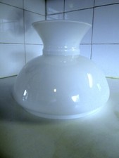 ABAT JOUR DOME LAMPE PETROLE Tulipe Opaline blanc Suspension Bureau Art Nouveau