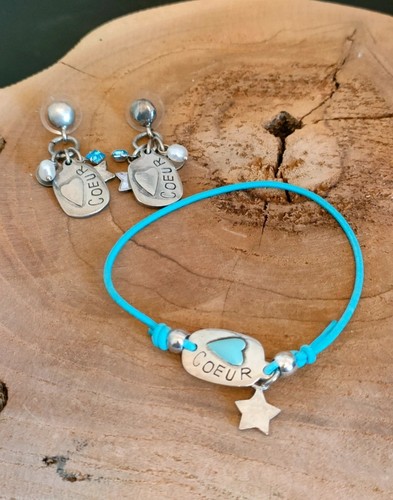 Parure bijoux cœur coloris
