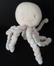 E. DOUDOU PELUCHE  NATTOU PIEUVRE rose blanc poulpe  EXCELLENT ETAT