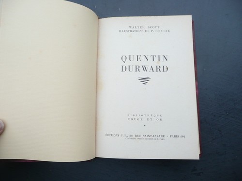 Livre quentin durward par - livre,