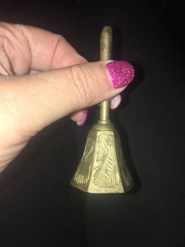 Vintage brass hand bell - vintage,