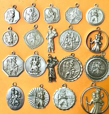 ST CHRISTOPHER MEDAL Vintage sterling silver bracelet charms