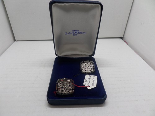 Bouton manchette argent - manchette,