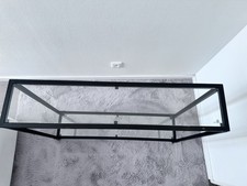 Table d'appoint en verre et métal style moderne 100x30x80 cm