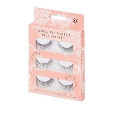 Kit Faux Cils 3 Paires 6 Pièces Cils + Colle Volumineux Extensions Haute Qualité