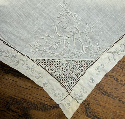 Dentelle ancienne mouchoir - ancienne,