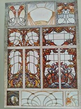 ART NOUVEAU VITRAIL GRAVURE