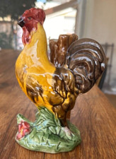 bouquetière coq, barbotine ancienne