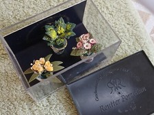 Maison de poupée Vintage Trois vases porcelaine REUTTER PORZELLAN, fleurs plante