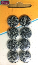 Boutons de coutures x8 - 2 trous (Ø 14mm) - Blanc et noir