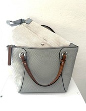 Sac Cabas "Parfois" en Simili Cuir Gris Imitation Serpent et sa Pochette Am