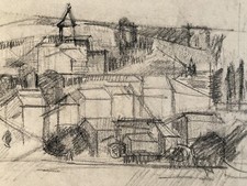 Beau Dessin Fusain Village