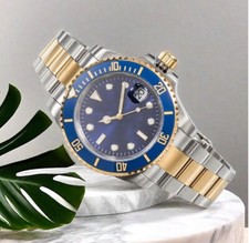 Montre Homme à Mouvement Automatique Japonais - Bicolore Bleue/Or