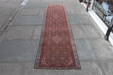 Ancien Worn Main Fabriqué Traditionnel Oriental Laine Marron Étroit Chemin