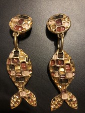 Boucles D’oreilles Vintage Poisson Jacky De G Paris